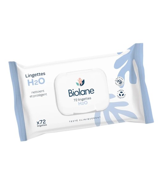 Biolane Lingettes épaisses H2o - 72 lingettes