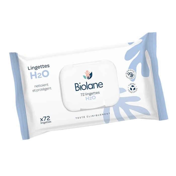 Biolane Lingettes épaisses H2o - 72 lingettes Lingettes -