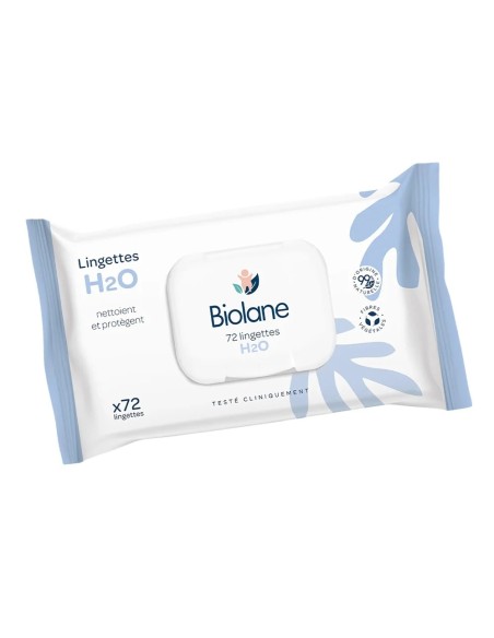 Biolane Lingettes épaisses H2o - 72 lingettes Lingettes -