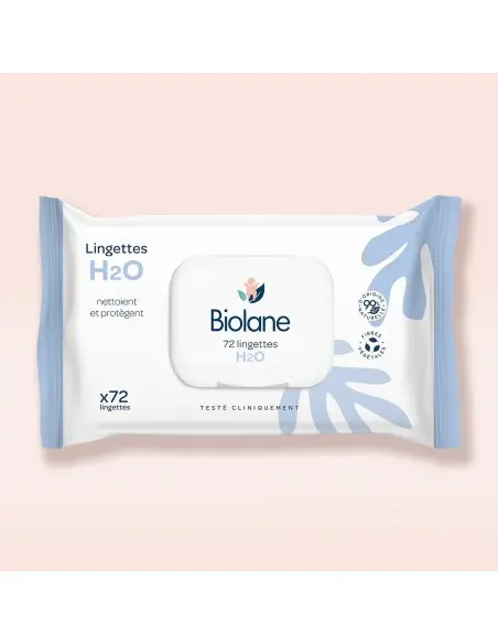 Biolane Lingettes épaisses H2o - 72 lingettes Lingettes -