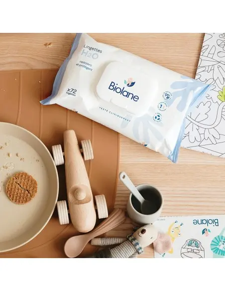 Biolane Lingettes épaisses H2o - 72 lingettes Lingettes -