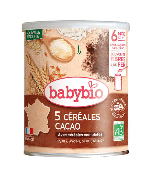 Céréales Infantiles Cacao Avec Quinoa (Dès 6mois) BabyBio au Maroc - Baby And Mom