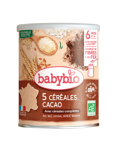 BabyBio Céréales Infantiles Cacao Avec Quinoa (Dès 6mois) dans Céréales & Compotes chez Baby And Mom Maroc