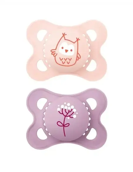 Sucette Mam night 6m+ Mauve/Blanc