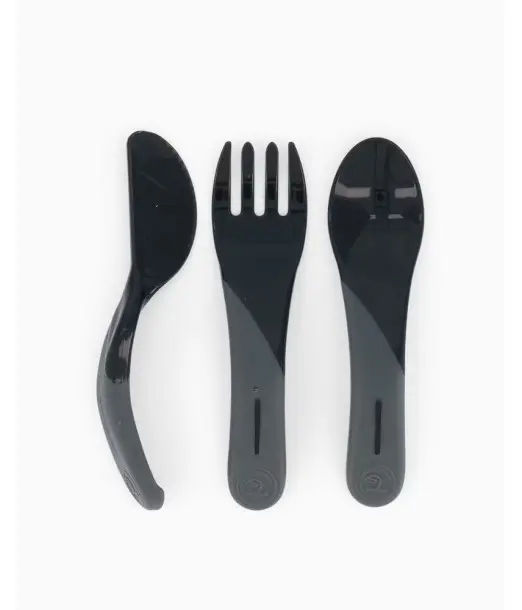 Couverts d'apprentissage Twistshake - Noir Vaisselle bébé -