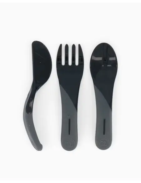 Couverts d'apprentissage Twistshake - Noir Vaisselle bébé -