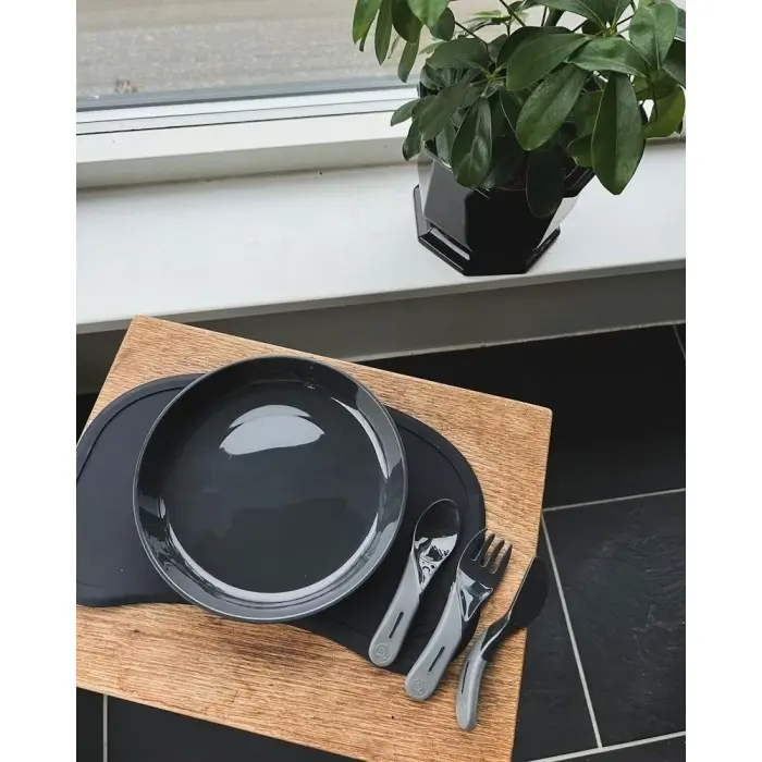 Couverts d'apprentissage Twistshake - Noir Vaisselle bébé -