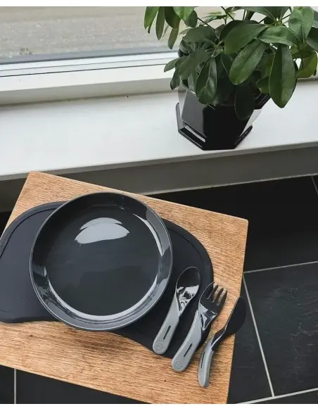 Couverts d'apprentissage Twistshake - Noir Vaisselle bébé -