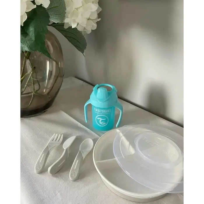 Couverts d'apprentissage Twistshake - Blanc Vaisselle bébé -
