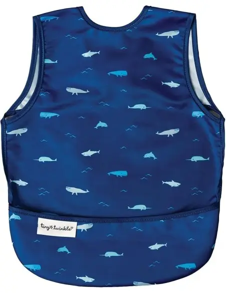 Tiny Twinkle Bavoir imperméable sans manches 6m+ Océan Bavoir 