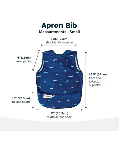 Tiny Twinkle Bavoir imperméable sans manches 6m+ Océan Bavoir 