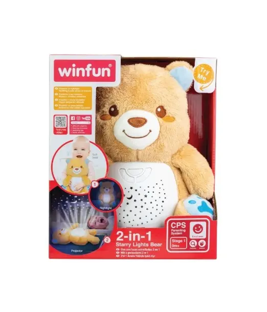 Winfun Veilleuse Ourson Projecteur 2en1 0m+ Veilleuse musicale 