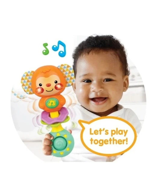 Winfun baby monkey musical rattle from 3 months 2