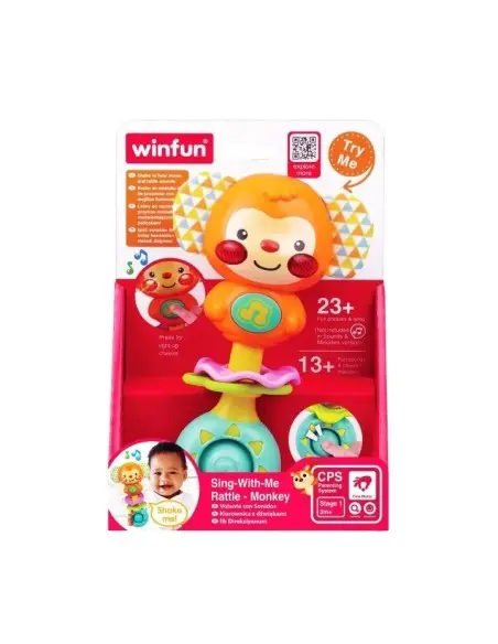 Winfun baby monkey musical rattle from 3 months — photo 3