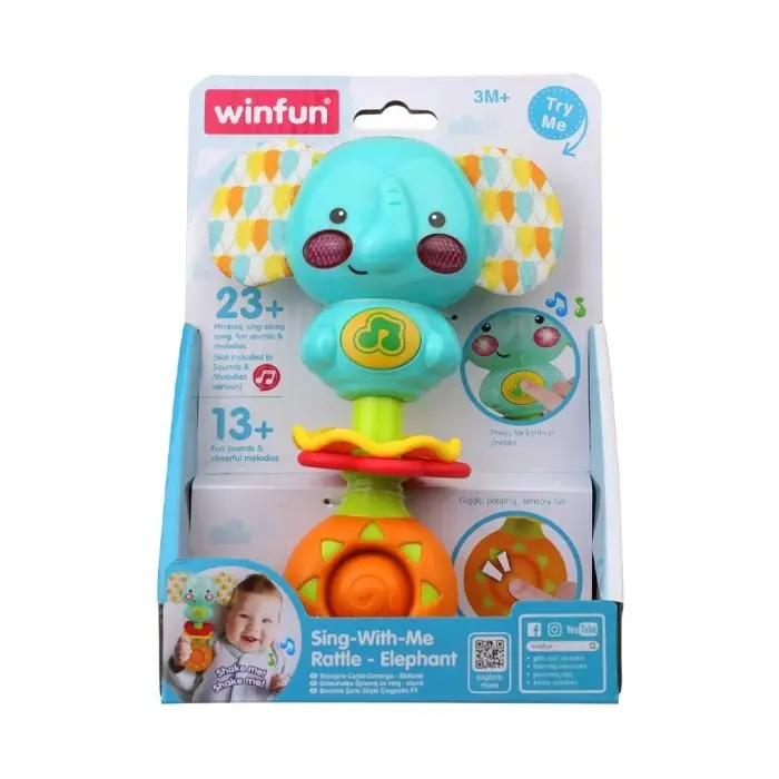 Winfun Hochet Musical Bébé Éléphant 3m+ Hochet - Winfun Maroc