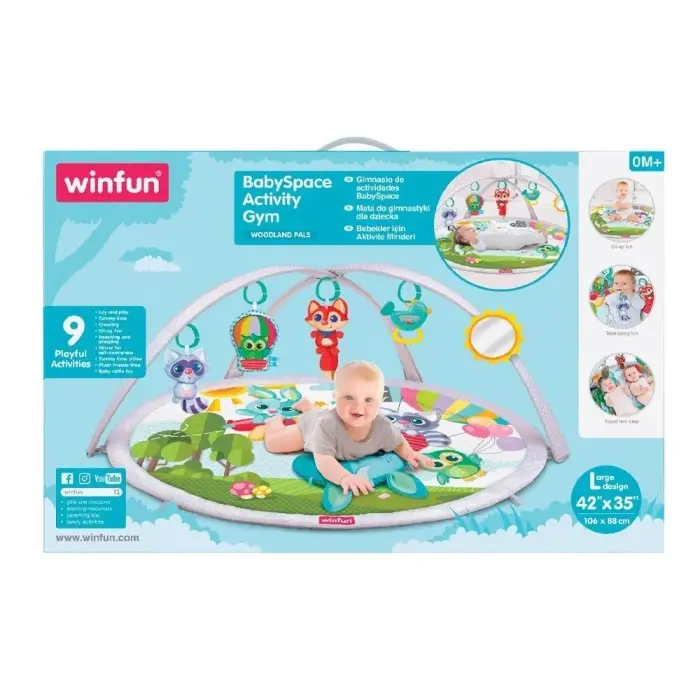 Winfun Tapis d’Activités, Tapis d'Éveil Playgym Circulaire 0m+