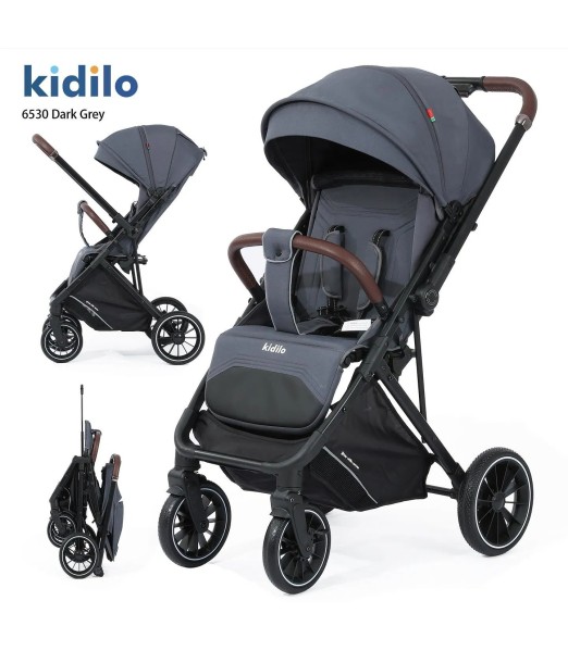 Kidilo Poussette Valise Réversible – Gris Foncé