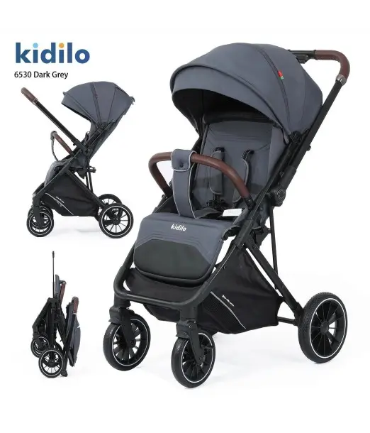 Kidilo Poussette Valise Réversible – Gris Foncé Poussette - 