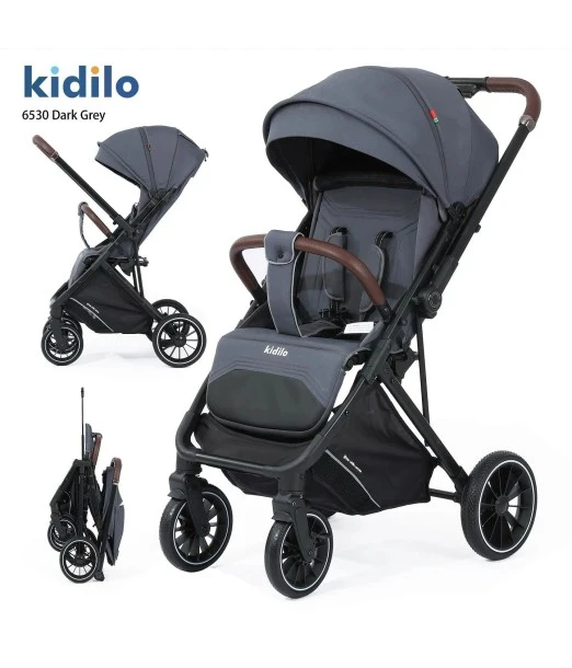 Kidilo reversible suitcase stroller – dark grey
