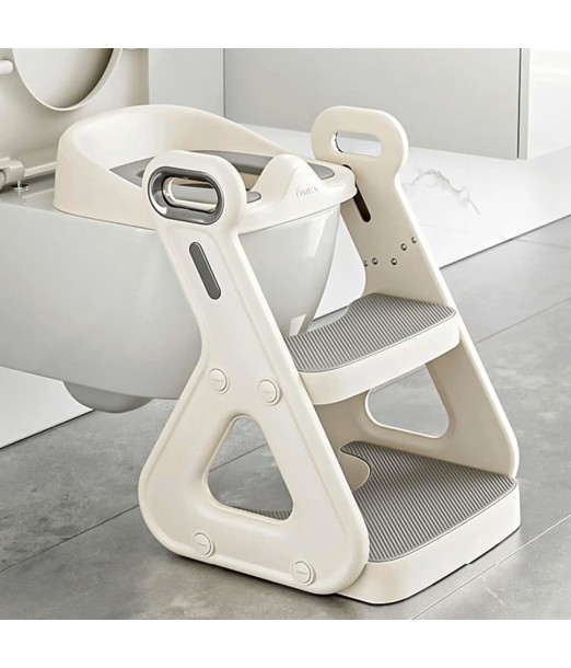 Réducteur de toilette avec Echelle et Poignée - Blanc/Gris Pot