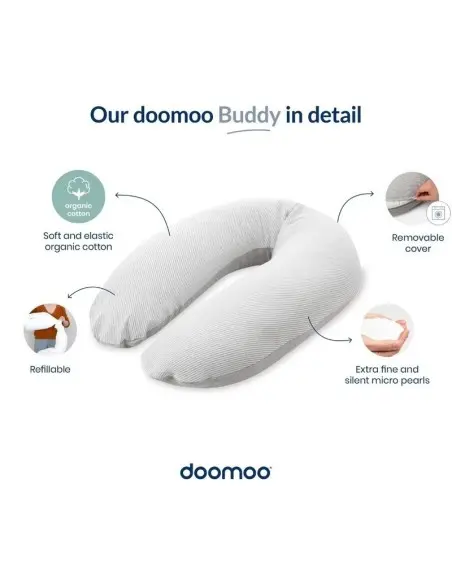 Doomoo Coussin de Grossesse et d'allaitement Buddy Classic Grey
