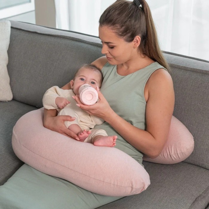 Doomoo Coussin de Grossesse et d'allaitement Buddy Chiné Pink