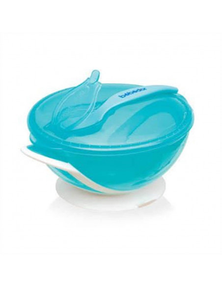 Assiette à ventouse + Cuillère Bébé d'Or - Bleu