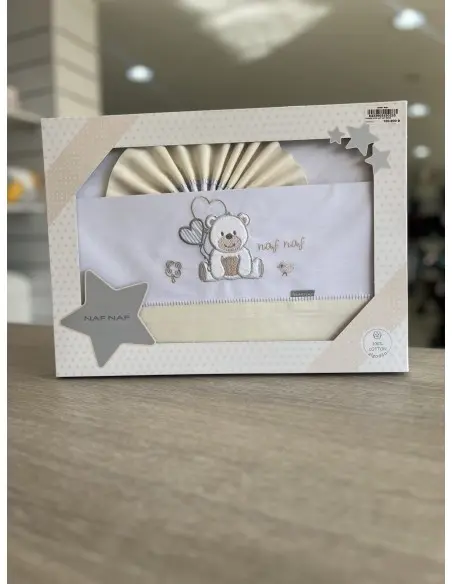 Naf Naf Parure de lit - Coffret Draps 3 pièces 100% Coton Linge