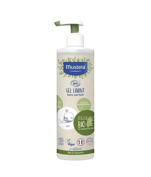 Mustela Organic fragrance-free body and hair cleansing gel 400ml