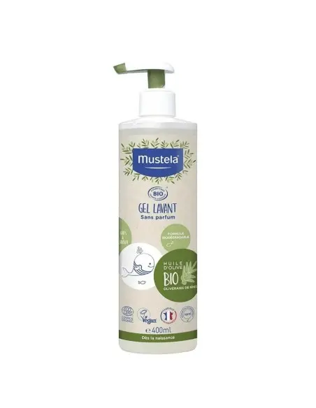 Mustela Organic fragrance-free body and hair cleansing gel 400ml
