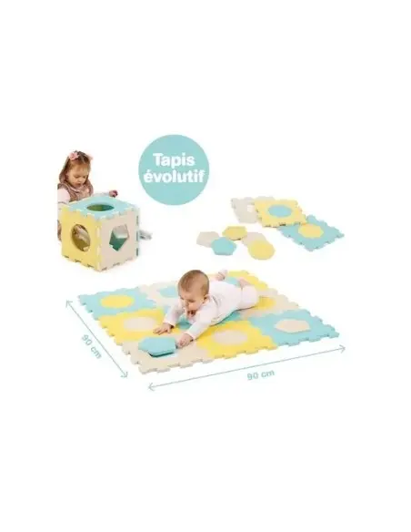 Ludi Tapis Mousse évolutif Pastel 90x90x1,2cm Tapis d'éveil -