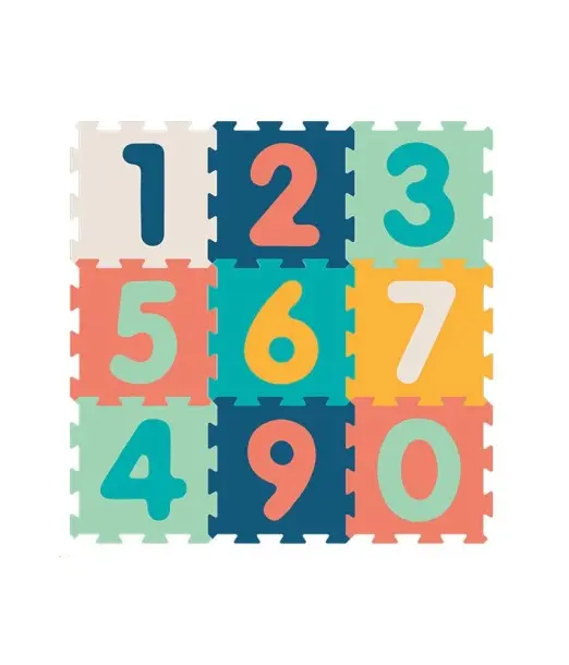 Ludi Tapis Dalles Chiffres 90x90x1,2 cm 10m+ Tapis d'éveil -