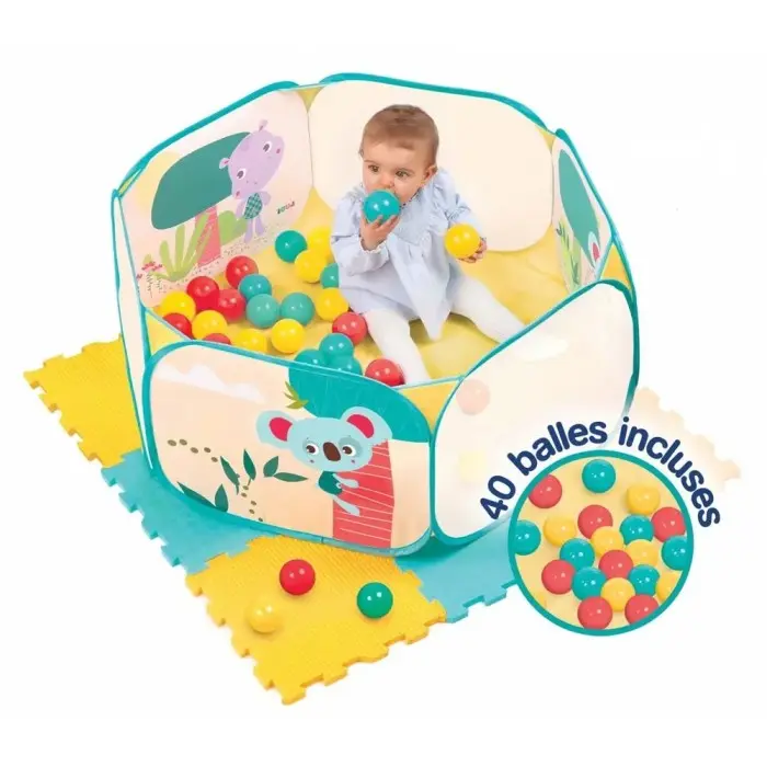 Ludi Coffret Aire d'Éveil avec 40 Balles & Tapis de jeu 6mois+