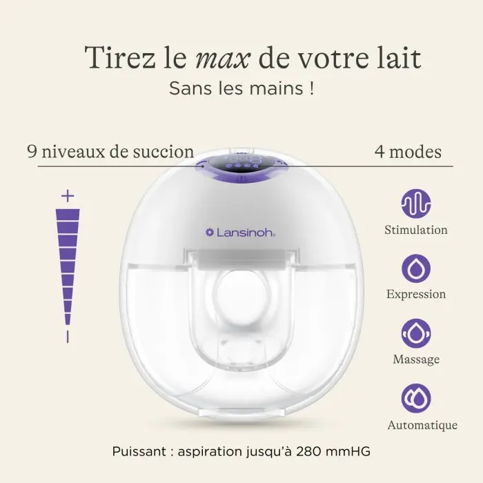 Lansinoh Tire-lait Mains Libres Simple – Compact, Portable et