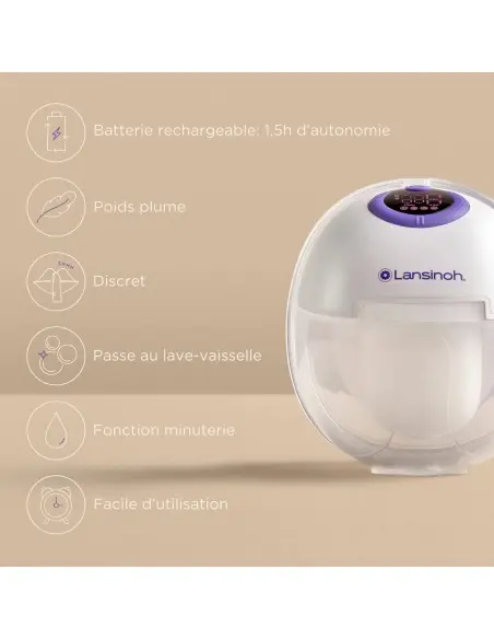 Lansinoh Tire-lait Mains Libres Simple – Compact, Portable et