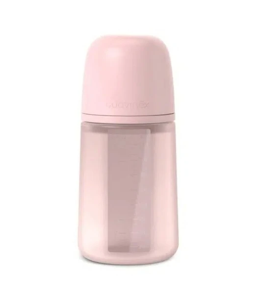 Suavinex baby bottle silicone SXPRO medium flow 240 ml Colour Essence Pink