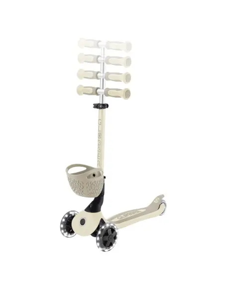 Globber GO UP BABY LIGHTS adjustable scooter with 360° basket, from 15 months to 6 years - taupe — photo 4