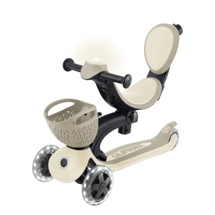 Globber Trottinette évolutive GO UP BABY LIGHTS avec Panier