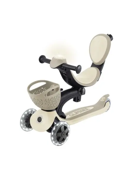 Globber GO UP BABY LIGHTS adjustable scooter with 360° basket, from 15 months to 6 years - taupe — photo 8