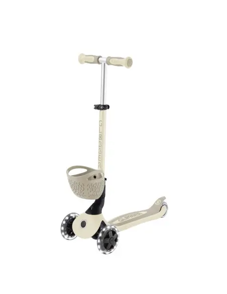 Globber GO UP BABY LIGHTS adjustable scooter with 360° basket, from 15 months to 6 years - taupe — photo 9