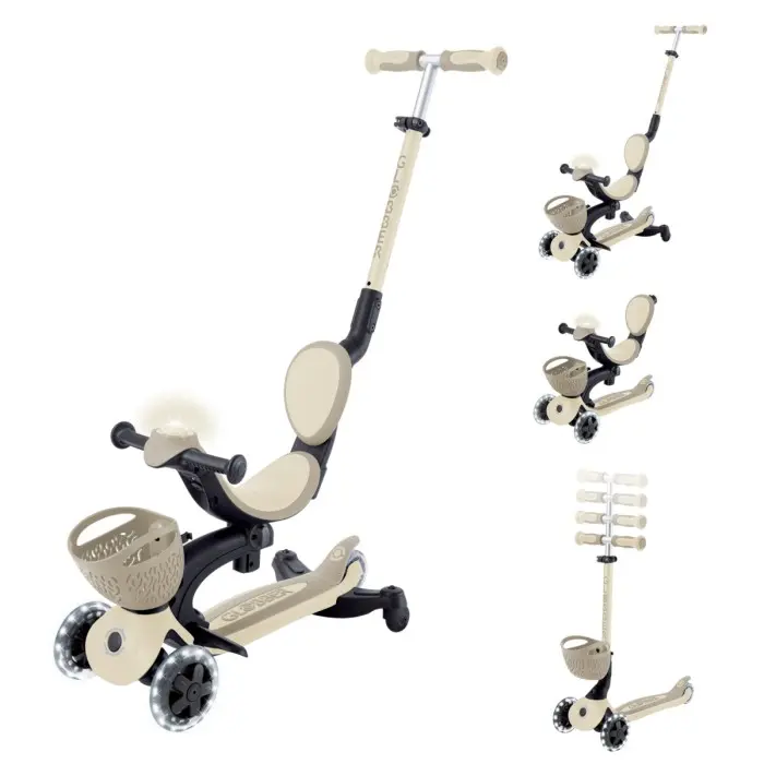 Globber Trottinette évolutive GO UP BABY LIGHTS avec Panier