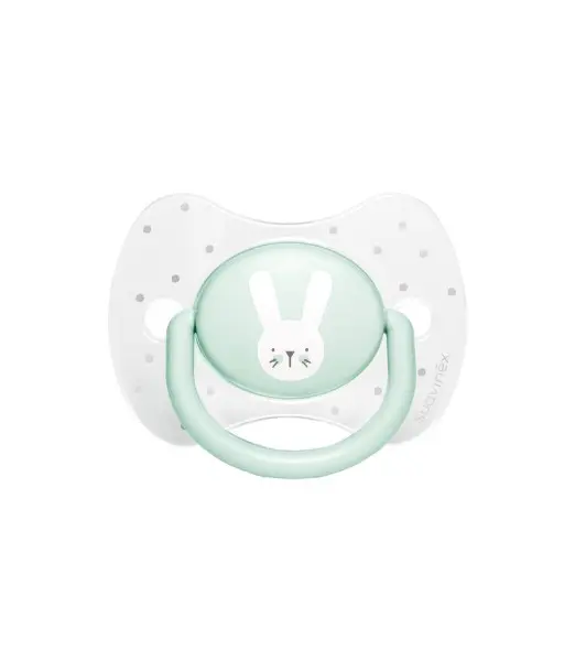 Suavinex Sucette plate Réversible Lapin 0-6mois - Vert Sucettes