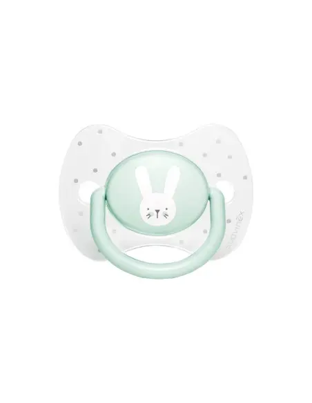 Suavinex Sucette plate Réversible Lapin 0-6mois - Vert Sucettes