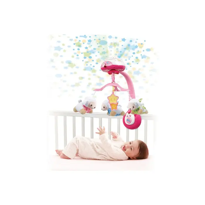 VTECH Lumi Mobile Compte-Moutons Rose 0-3 mois Veilleuse
