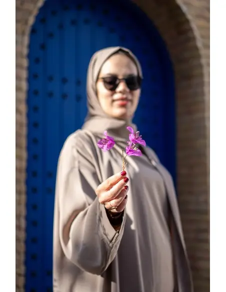 Elegant and modest abaya set — beige — photo 3