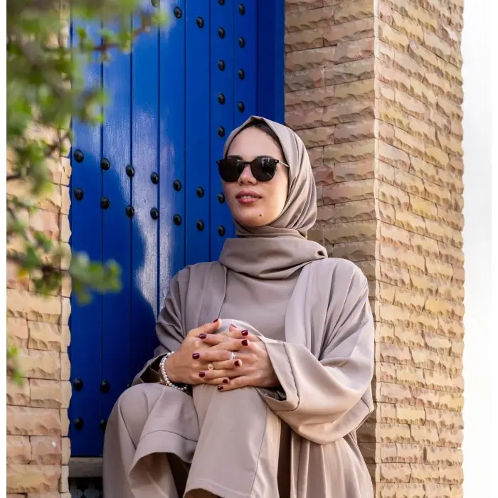 Ensemble Abaya élégant et pudique - Beige Mode - Maroc