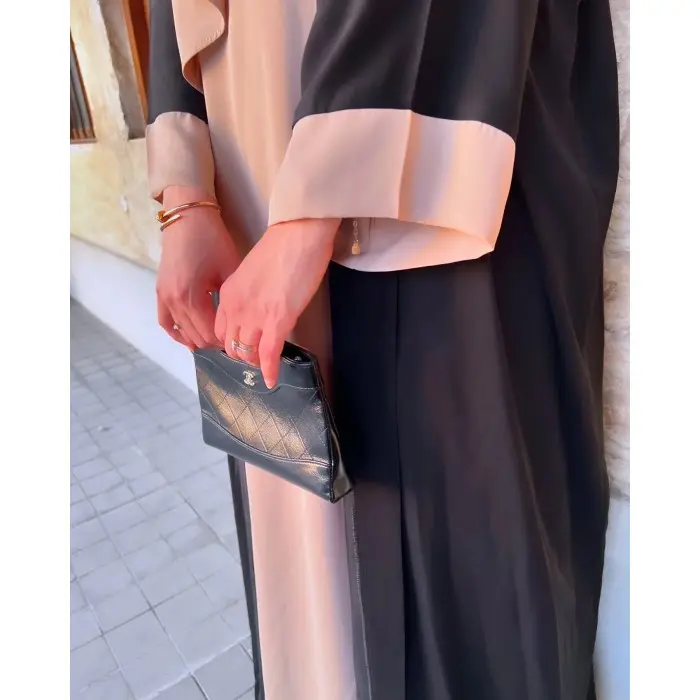 Kimono Abaya Rehana - Beige et noir Mode - Maroc