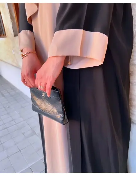Kimono Abaya Rehana - Beige et noir Mode - Maroc