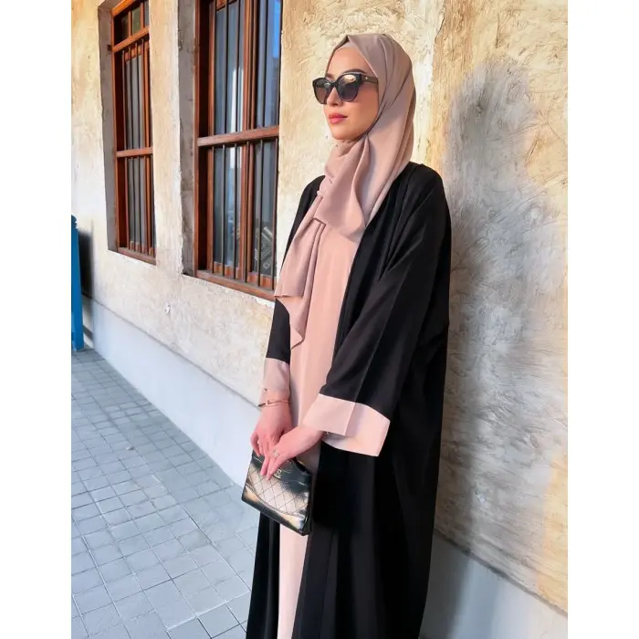 Kimono Abaya Rehana - Beige et noir Mode - Maroc