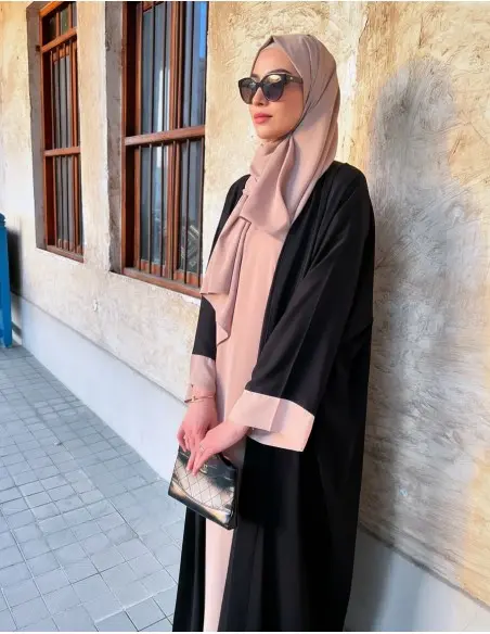 Kimono Abaya Rehana - beige and black — photo 4